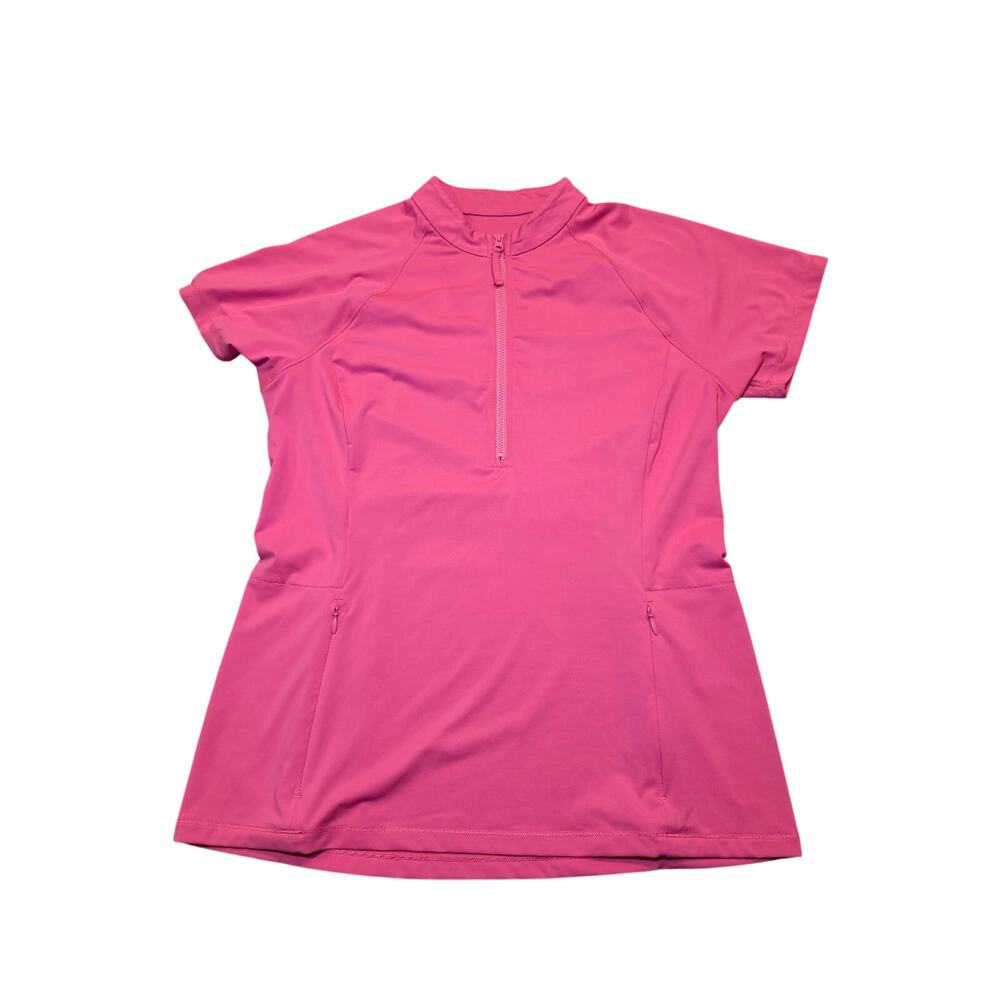 Title Nine Pink Half Zip Athletic Top Short Sleeve Running Shirt Women’s Medium